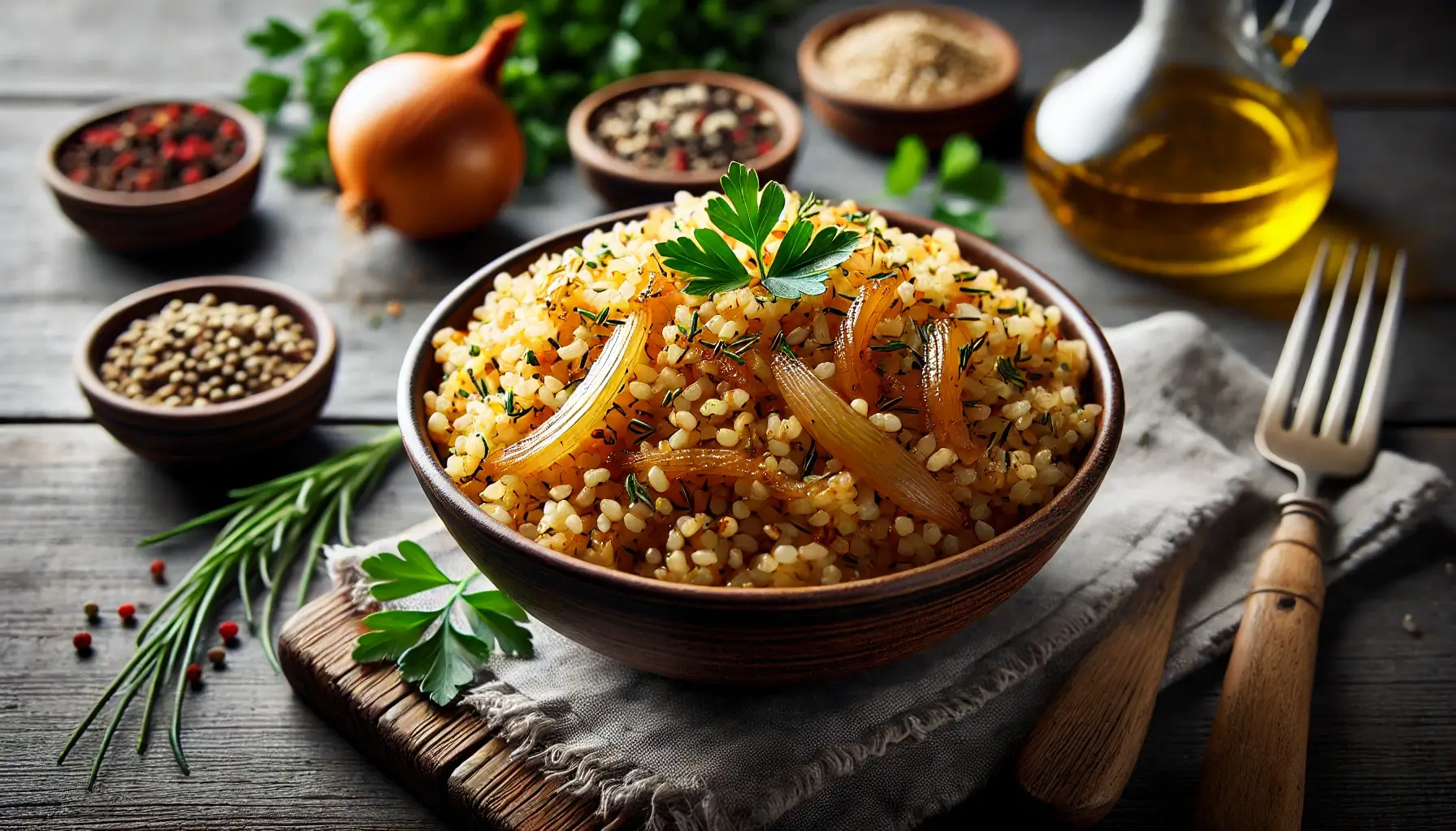 Kavrulmuş Soğanlı Bulgur Pilavı Tarifi