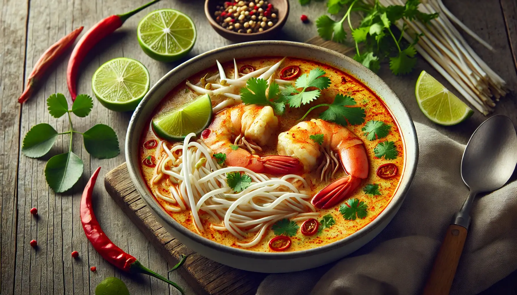 Laksa Tarifi (Malezya Baharatlı Noodle Çorbası)