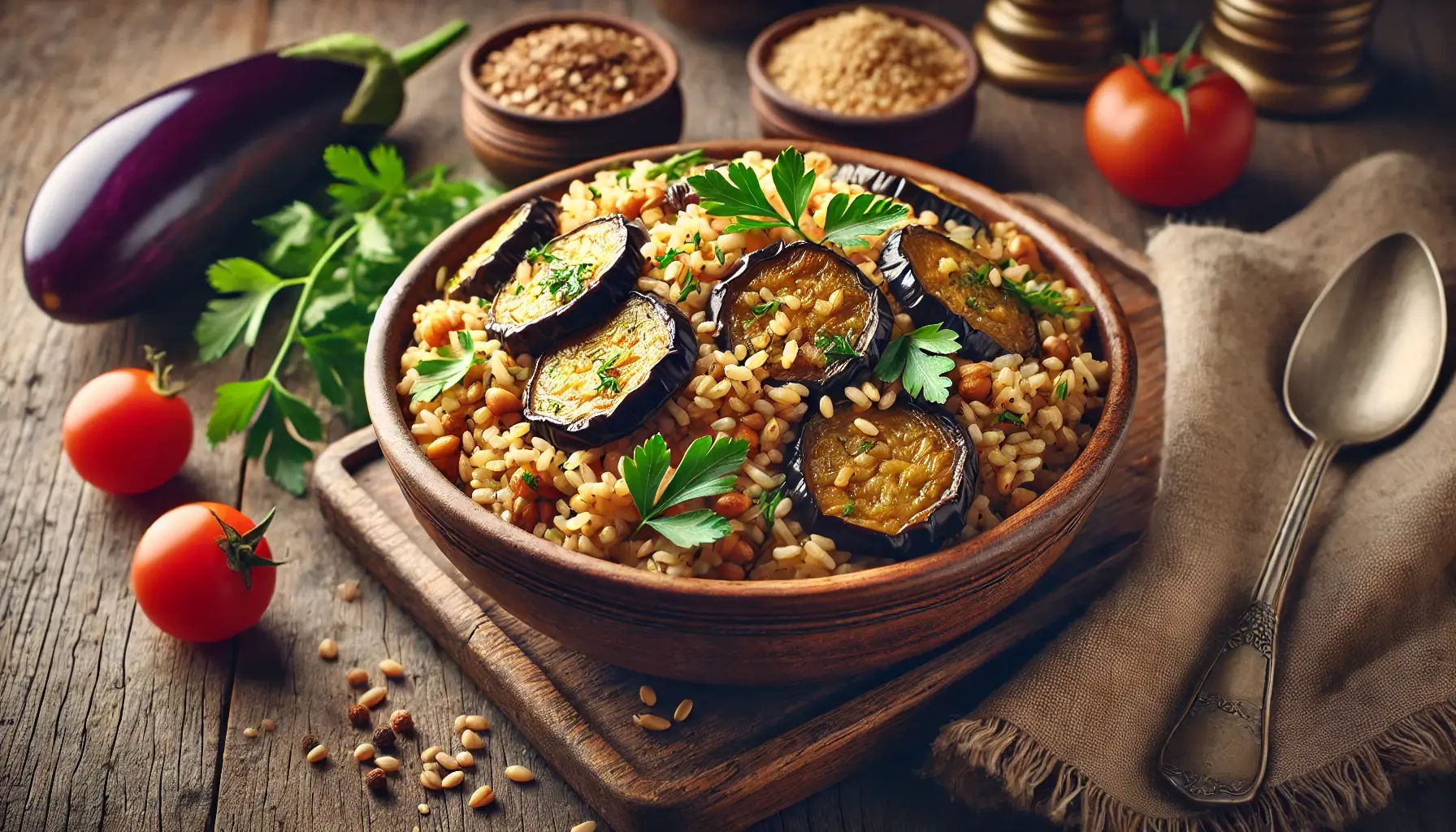 Patlıcanlı Bulgur Pilavı Tarifi