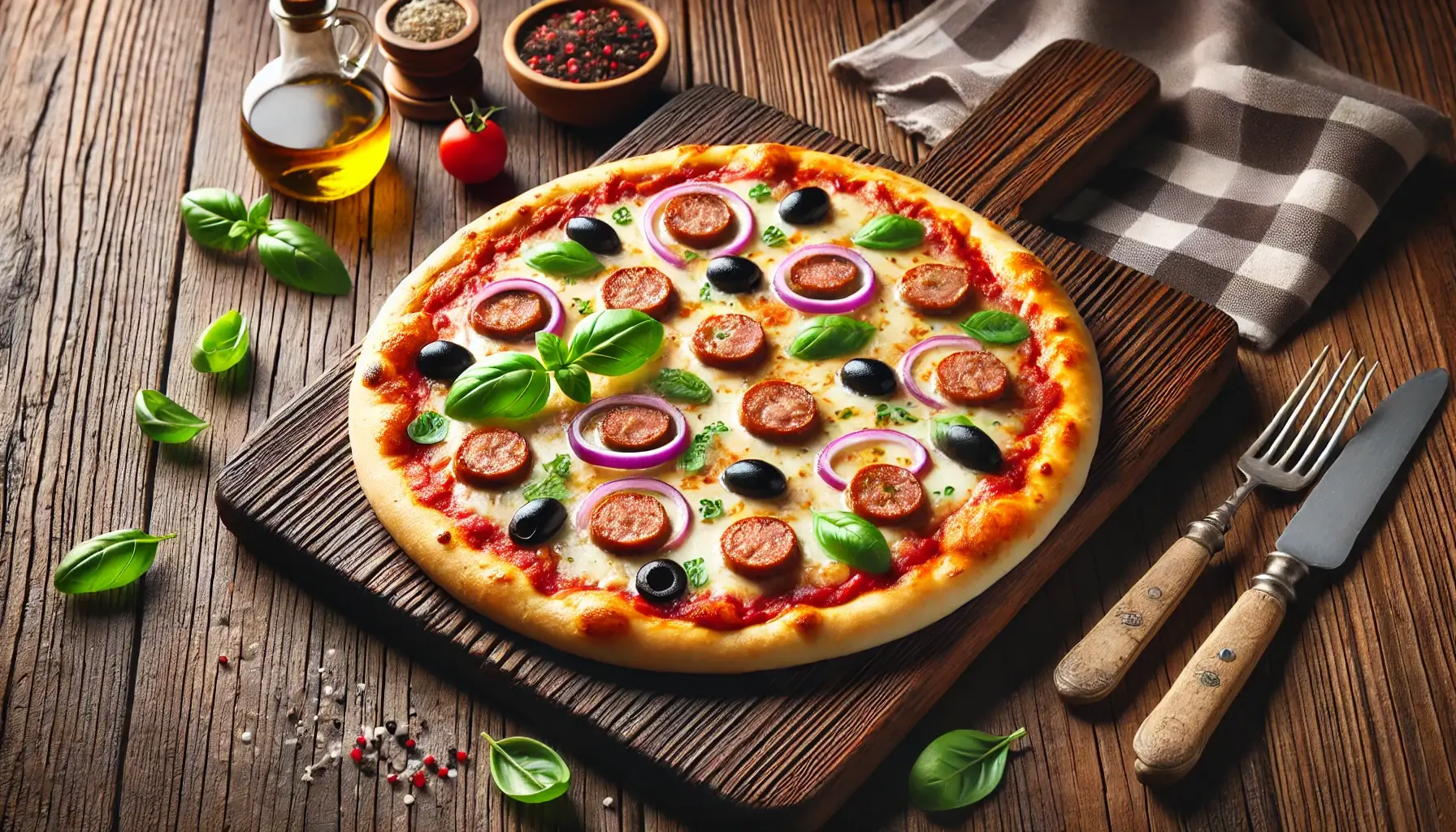 Pizza Salsiccia (Sosisli Pizza) Tarifi