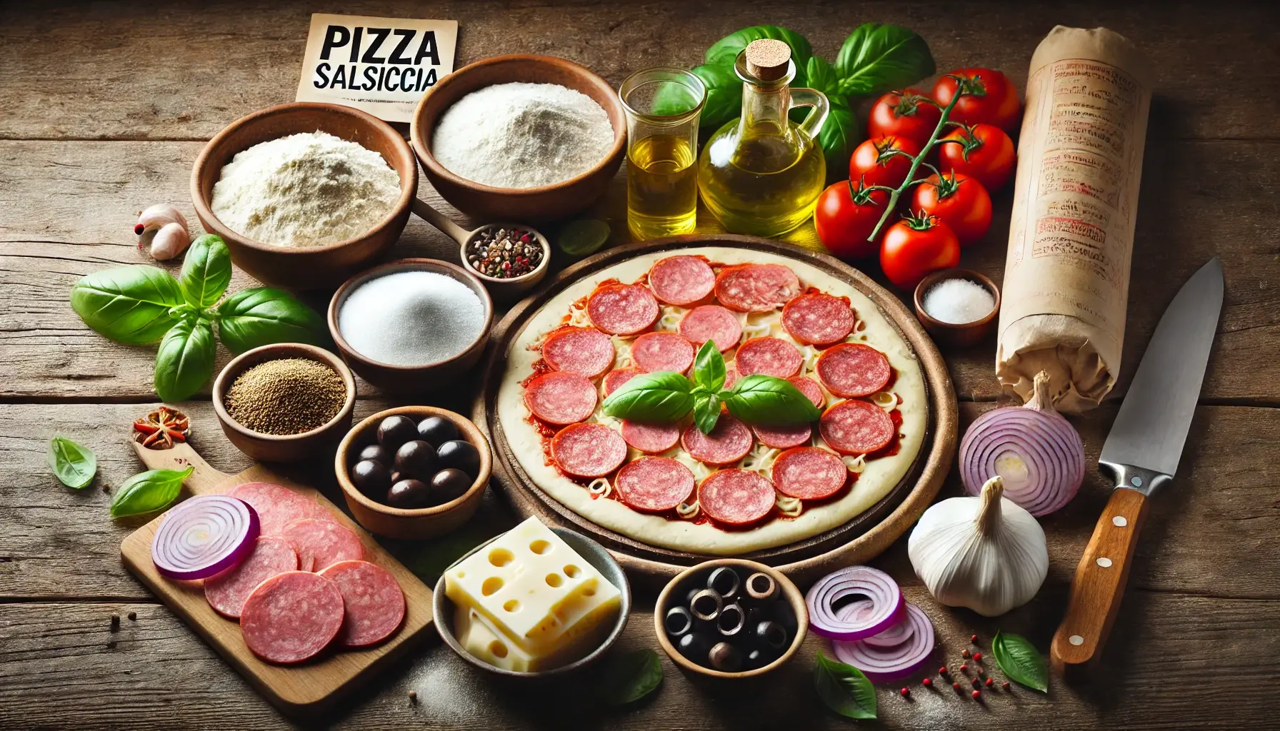 Pizza Salsiccia (Sosisli Pizza) Tarifi