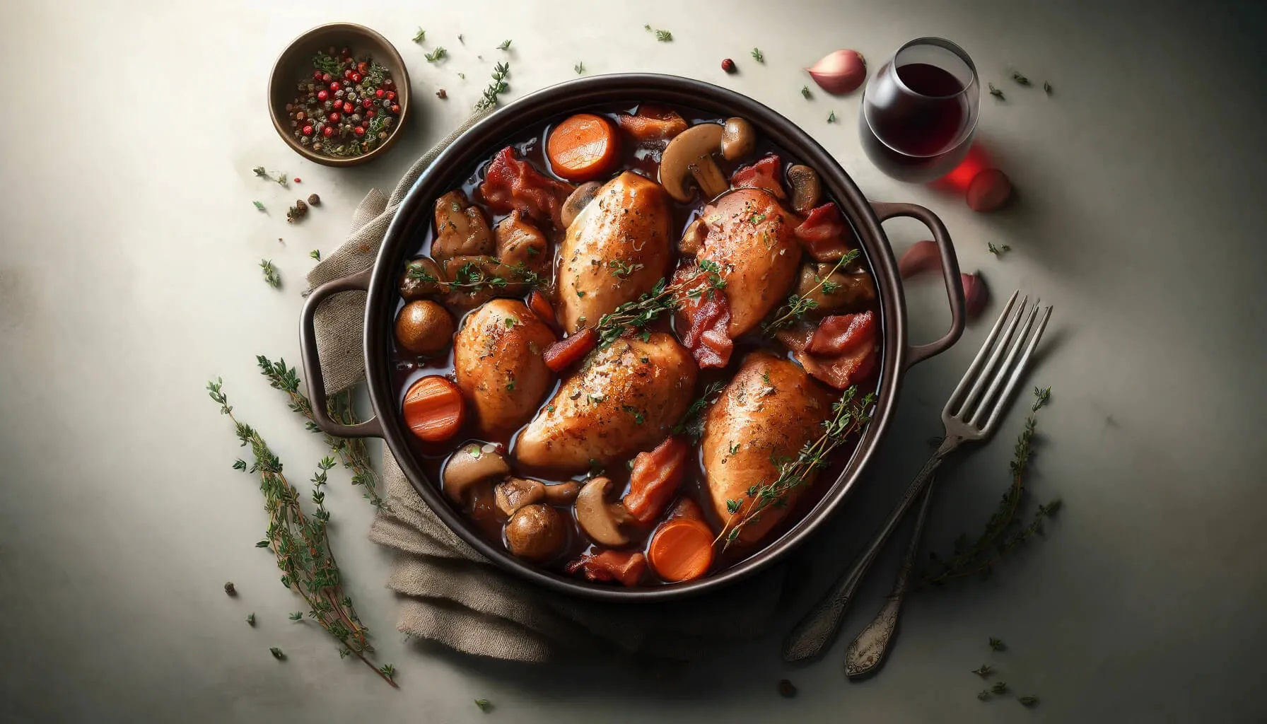 Şaraplı Tavuk (Coq au Vin) Tarifi